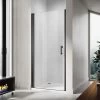 ELEGANT Frameless Pivot Shower Door Enclosure 5mm Safety Glass Reversible Shower Cubicle Door Black 700mm -Comfort Bathroom Store 98444379 1
