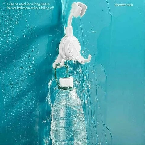 Adjustable Suction Cup Shower Head Holder With Hook, Detachable Wall Mounted Shower Head Holder, Waterproof Shower Head Holder, No Drilling 4 Adjustable Suction Cup Shower Head Holder With Hook, Detachable Wall Mounted Shower Head Holder, Waterproof Shower Head Holder, No Drilling - Image 2