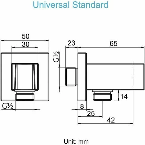 Chrome Plated Pipe Fitting With Shower Bracket, Keymark 1/2 Inch Square Brass Wall Connection Elbow, Shower Connection Elbow With Bracket, Sand Connection Wall Connection Do 4 Chrome Plated Pipe Fitting With Shower Bracket, Keymark 1/2 Inch Square Brass Wall Connection Elbow, Shower Connection Elbow With Bracket, Sand Connection Wall Connection Do - Image 2