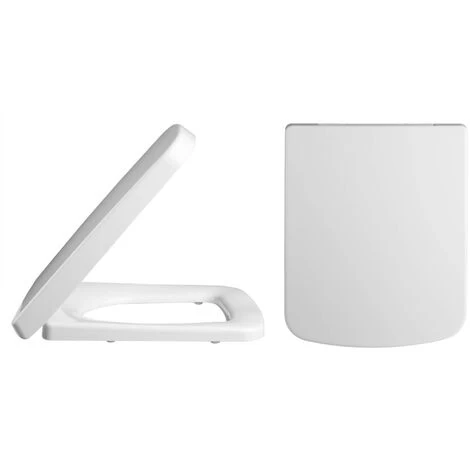 Standard White Square Top Fix Soft Close Toilet Seat 3 Standard White Square Top Fix Soft Close Toilet Seat
