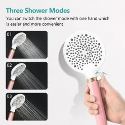 EMKE Shower Head And Hose Set Powerful Flow Shower Head Water Filter Shower 1.5M Hose IF And Red Dot Design Award-Winning Showerhead, Pink -Comfort Bathroom Store 98819568 3