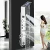 Shower Panel Column Tower LED Shower System With 6 Functions, Unique Powerful Hydromassage And Bidet Tap Shower Tower Wall Mounted Brushed Nickel -Comfort Bathroom Store 99338385 1