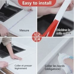 Moon-2m White Silicone Shower Barrier And Retention System,Anti Overflow Shower Threshold Self Adhesive Rubber Water Dam,Waterproof Door Seal For Bathroom Floor -Comfort Bathroom Store 99513867 5