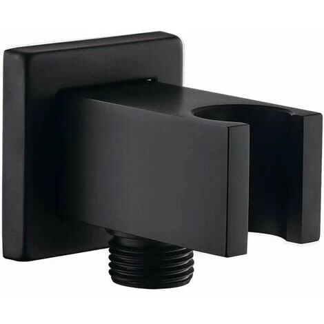 Snow-Wall Connection Elbow With Shower Bracket 1/2" Brass Square Fitting(Black) 3 Snow-Wall Connection Elbow With Shower Bracket 1/2" Brass Square Fitting(Black)