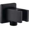 Rose-Wall Connection Elbow With Shower Bracket 1/2" Brass Square Fitting（Black） -Comfort Bathroom Store 99515615 1