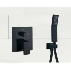 Rose-Wall Connection Elbow With Shower Bracket 1/2" Brass Square Fitting（Black） -Comfort Bathroom Store 99515615 4