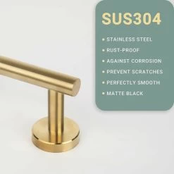 Towel Rack With Drilling, 304 Stainless Steel Towel Rack, Bath Towel Rack Brushed Nickel Towel Holder For Bathroom, Kitchen, Gold, 30cm -Comfort Bathroom Store 99617712 3