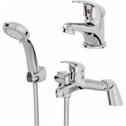 Essentials Basin Mixer Tap And Bath Shower Mixer Tap Set