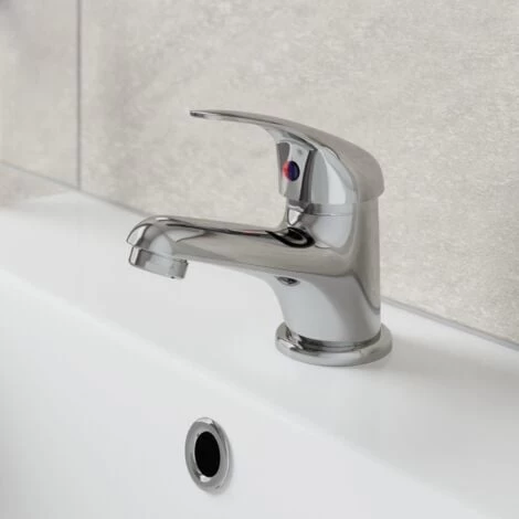 Bathroom Basin Mono Mixer Tap Waste Chrome Curved Single Lever 4 Bathroom Basin Mono Mixer Tap Waste Chrome Curved Single Lever - Image 2