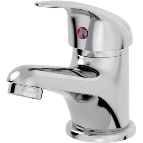 Bathroom Basin Mono Mixer Tap Waste Chrome Curved Single Lever 6 Bathroom Basin Mono Mixer Tap Waste Chrome Curved Single Lever - Image 4