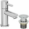 Modern Bathroom Mini Mono Basin Mixer Tap Chrome Waste -Comfort Bathroom Store 9976194 1