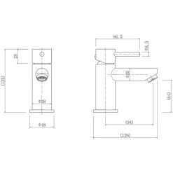 Modern Bathroom Mini Mono Basin Mixer Tap Chrome Waste -Comfort Bathroom Store 9976194 4