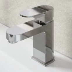 Modern Bathroom Mono Basin Mixer Tap Slotted Waste Chrome Lever -Comfort Bathroom Store 9976195 2