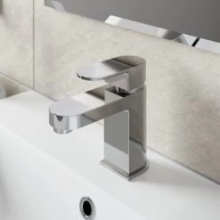 Modern Bathroom Mono Basin Mixer Tap Slotted Waste Chrome Lever -Comfort Bathroom Store 9976195 3