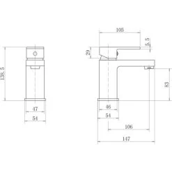 Modern Bathroom Mono Basin Mixer Tap Slotted Waste Chrome Lever -Comfort Bathroom Store 9976195 5