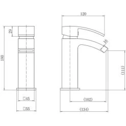Modern Mono Basin Sink Mixer Tap Slotted Waste Curved Spout Chrome Bathroom -Comfort Bathroom Store 9976197 3