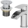 Waterfall Bathroom Mono Basin Mixer Tap Waste Modern Chrome -Comfort Bathroom Store 9976202 1