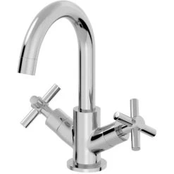 Bathroom Mono Basin Mixer Tap Waste Modern Cross Head Handle -Comfort Bathroom Store 9976297 4
